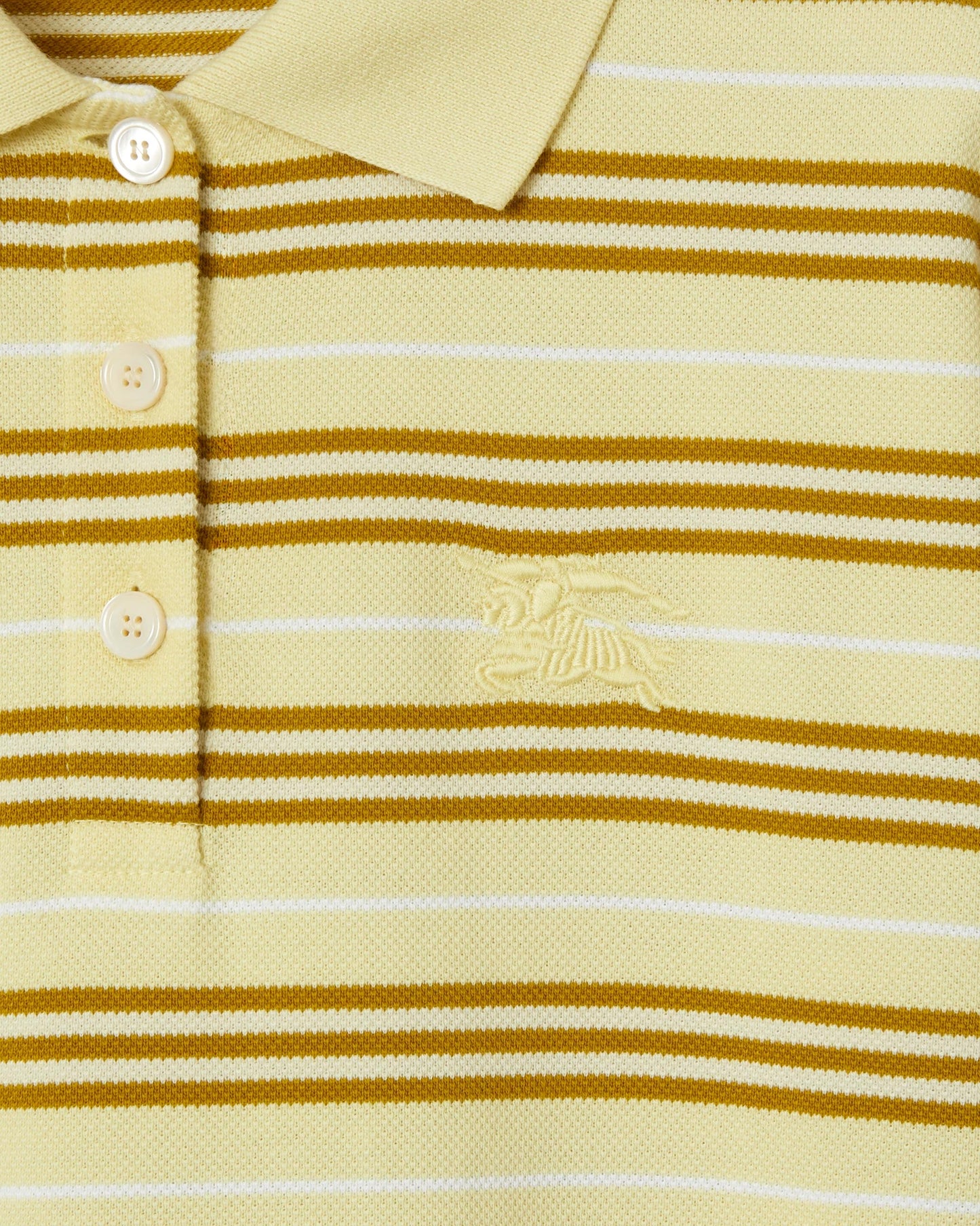 Striped Cotton Polo Shirt Dress in Alabaster