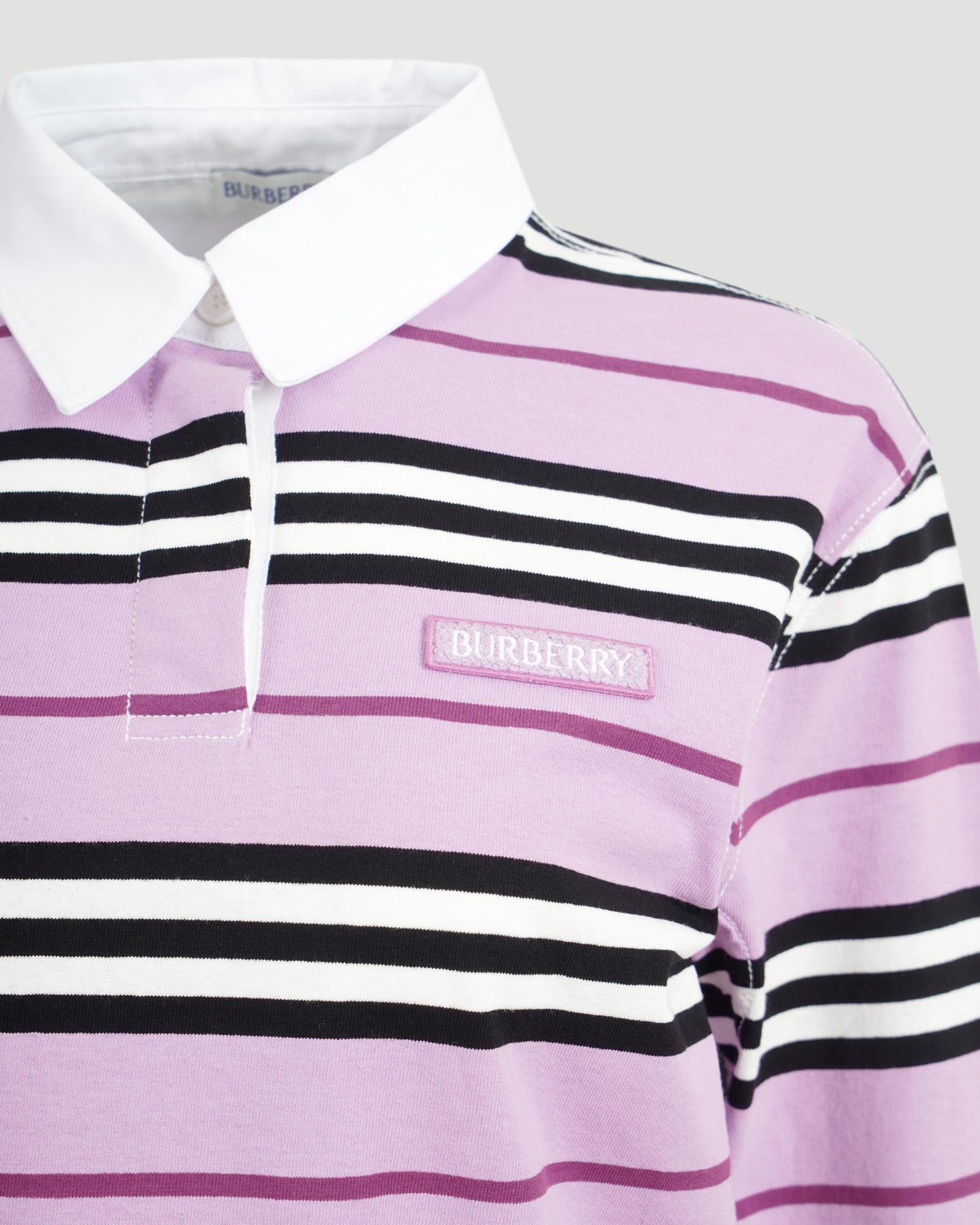 Long-Sleeve Striped Cotton Polo Shirt