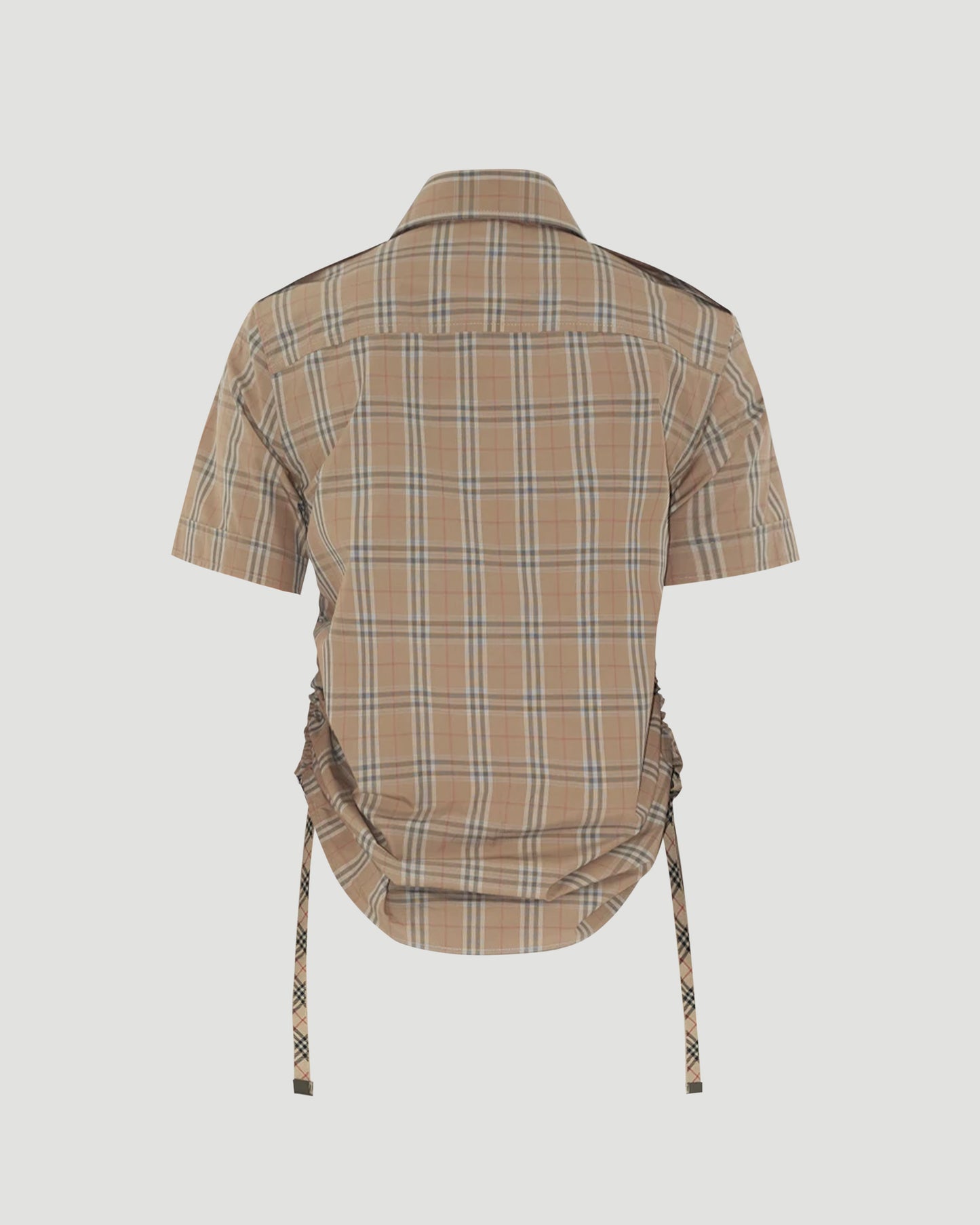 Slim Fit Check Cotton Shirt in Nut