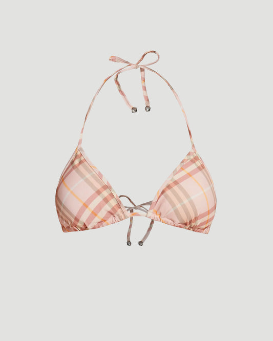 Check Bikini Top in Teacup