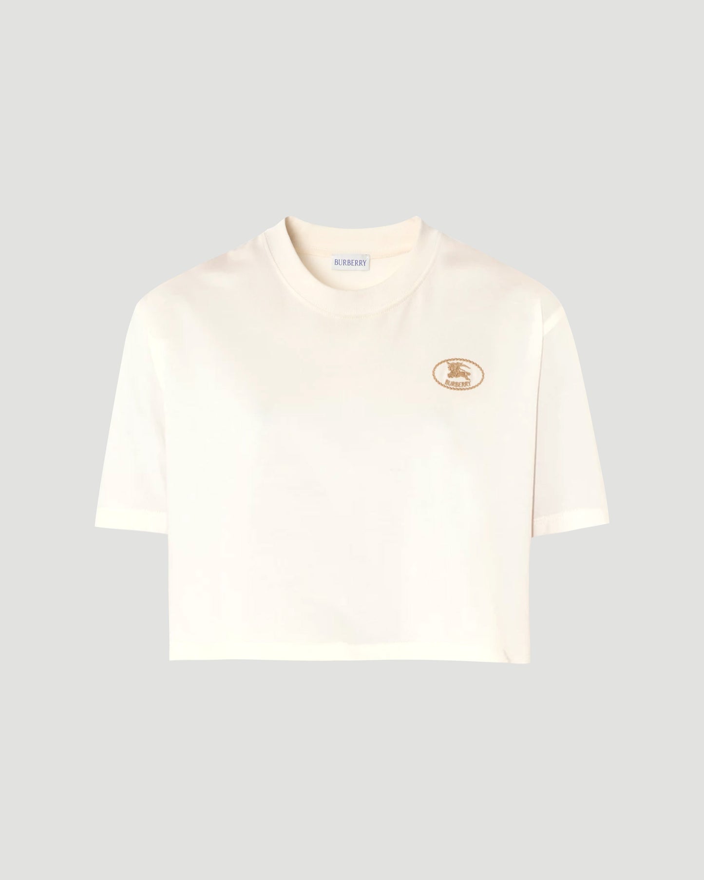 Cropped Cotton T-Shirt in Chalk
