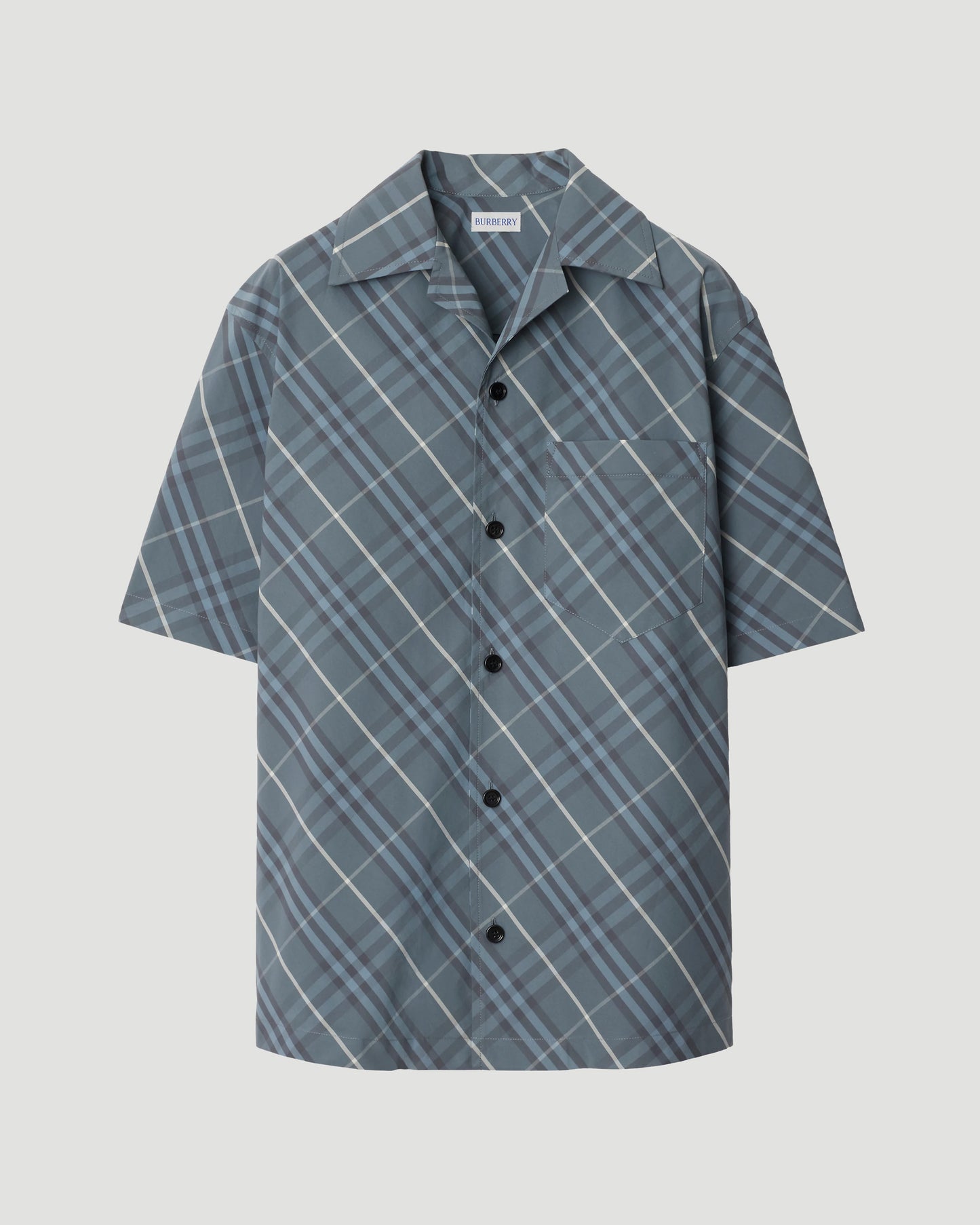 Relaxed Fit Check Cotton Shirt in Pewter