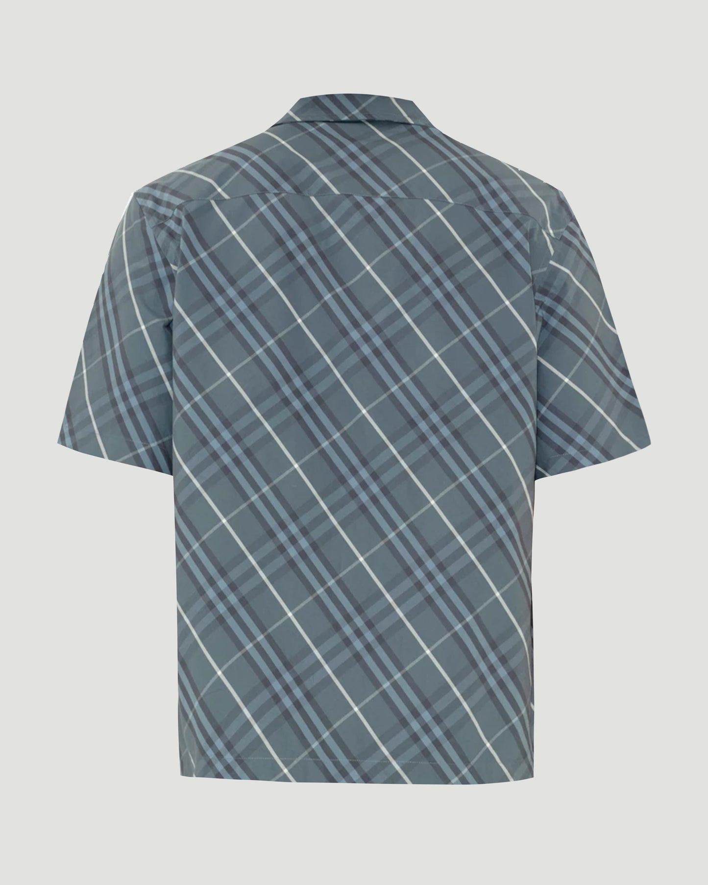 Relaxed Fit Check Cotton Shirt in Pewter