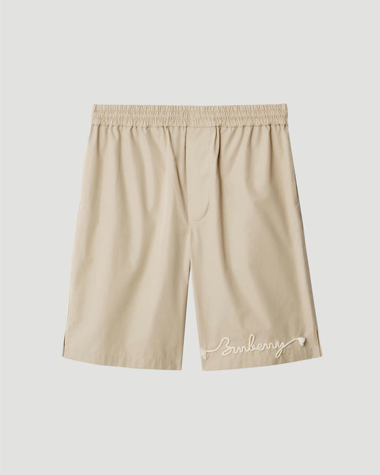 Knot Logo Cotton Shorts in Fossil
