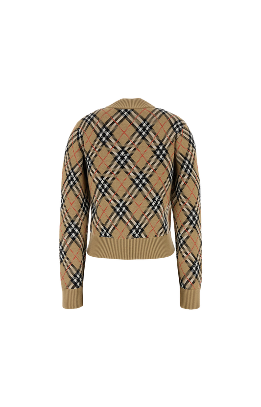 Embroidered Wool Blend Cardigan