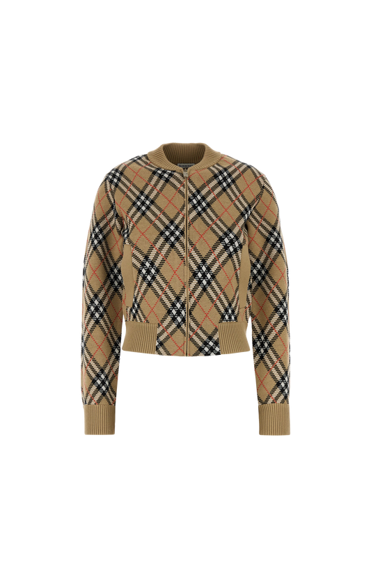 Embroidered Wool Blend Cardigan