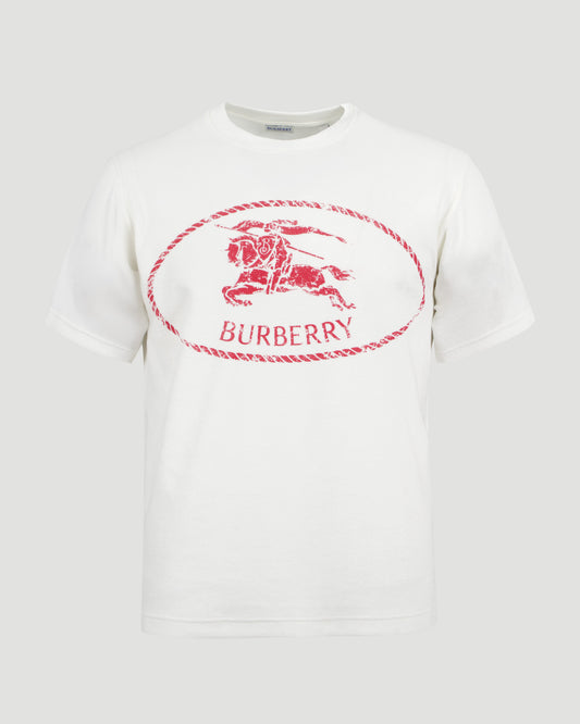 Knight Stamp Towelling T-shirt in Chalk