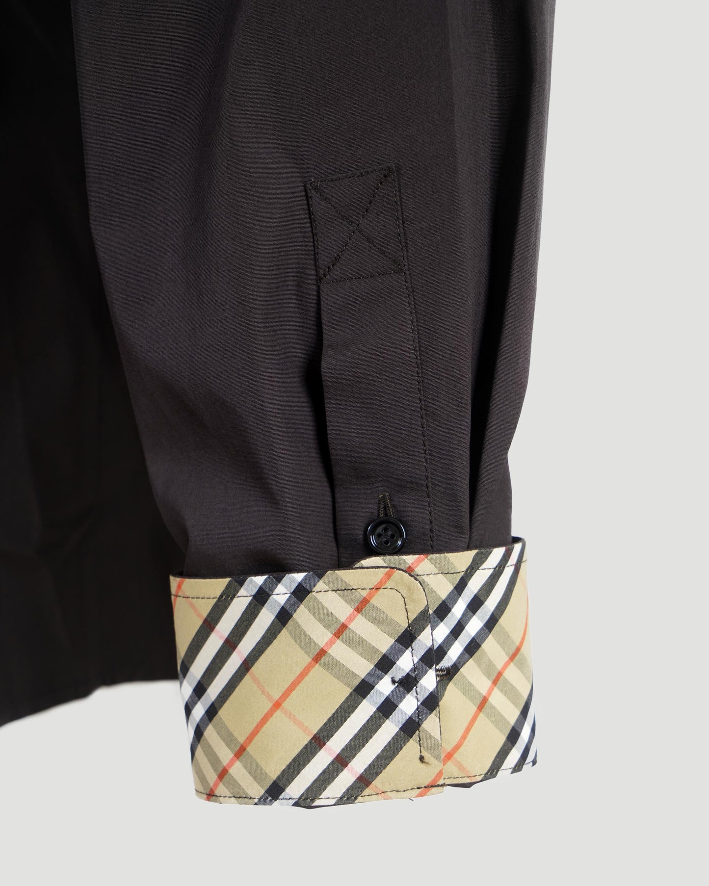 Regular Fit Cotton Poplin Shirt in Dark Brown