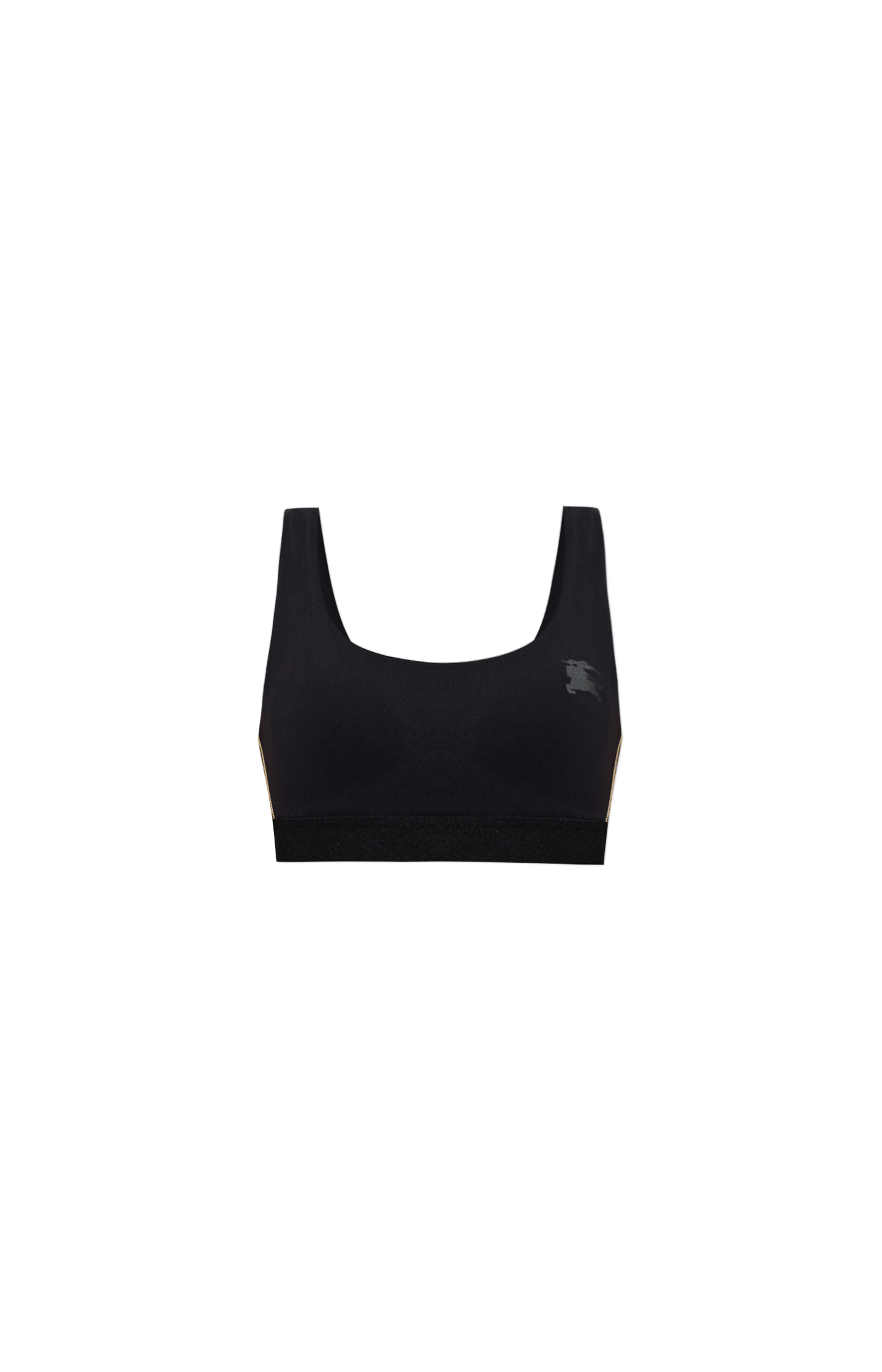 Check Trim Stretch Nylon Bra Top
