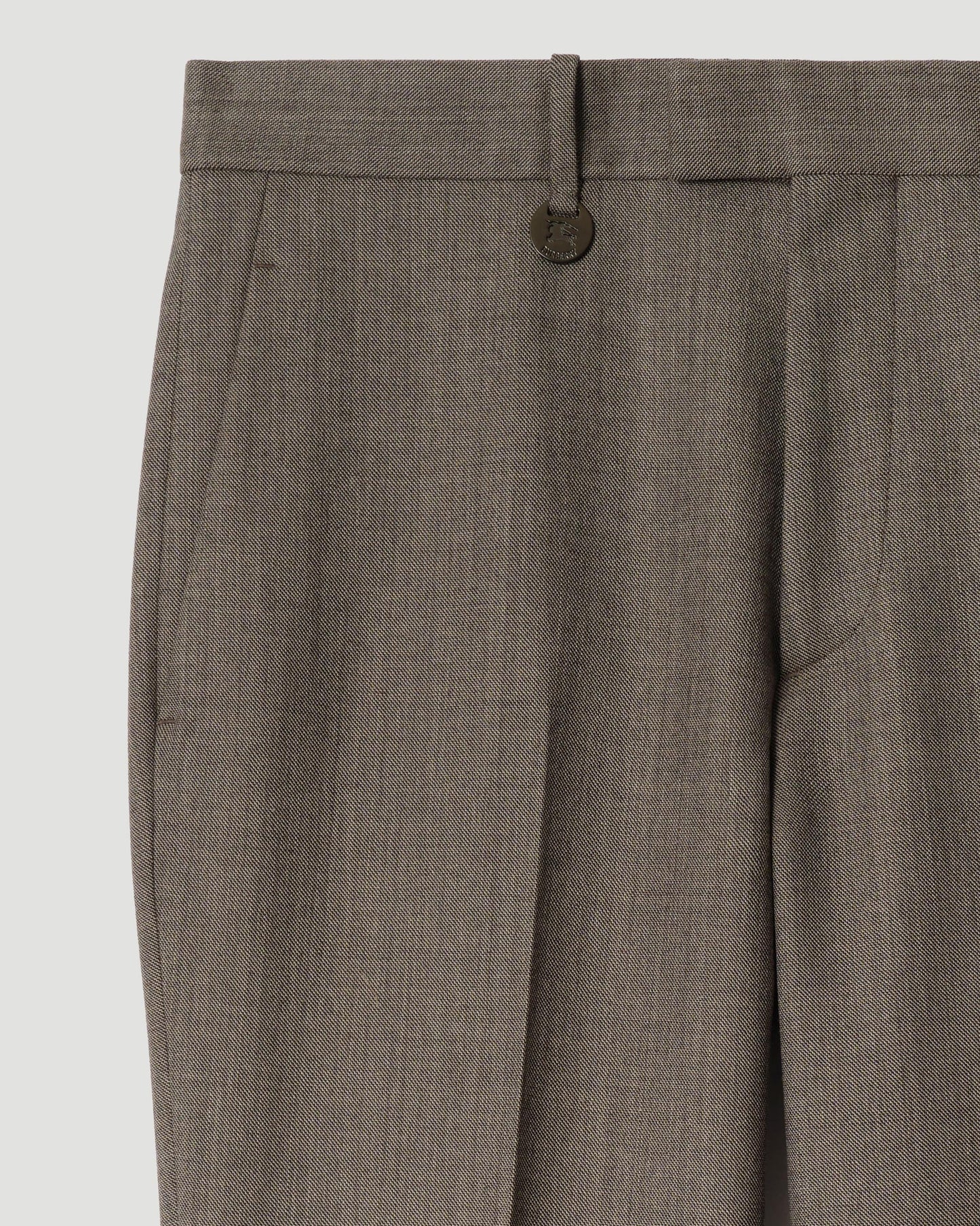 Sharkskin Wool Tailored Trousers
