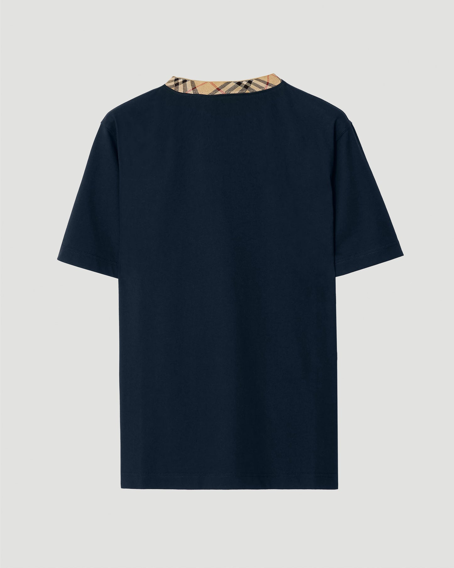 Check Trim Cotton T-shirt