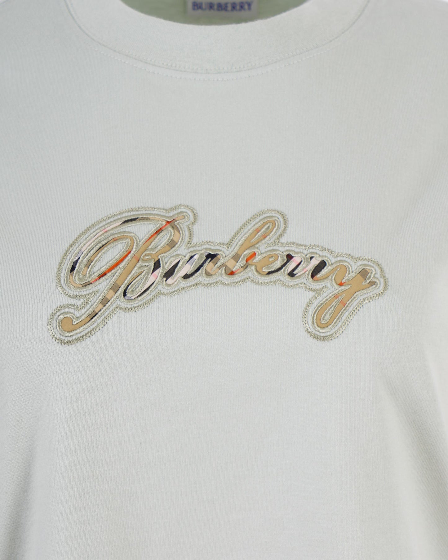 Check Cursive Logo Cotton T-Shirt