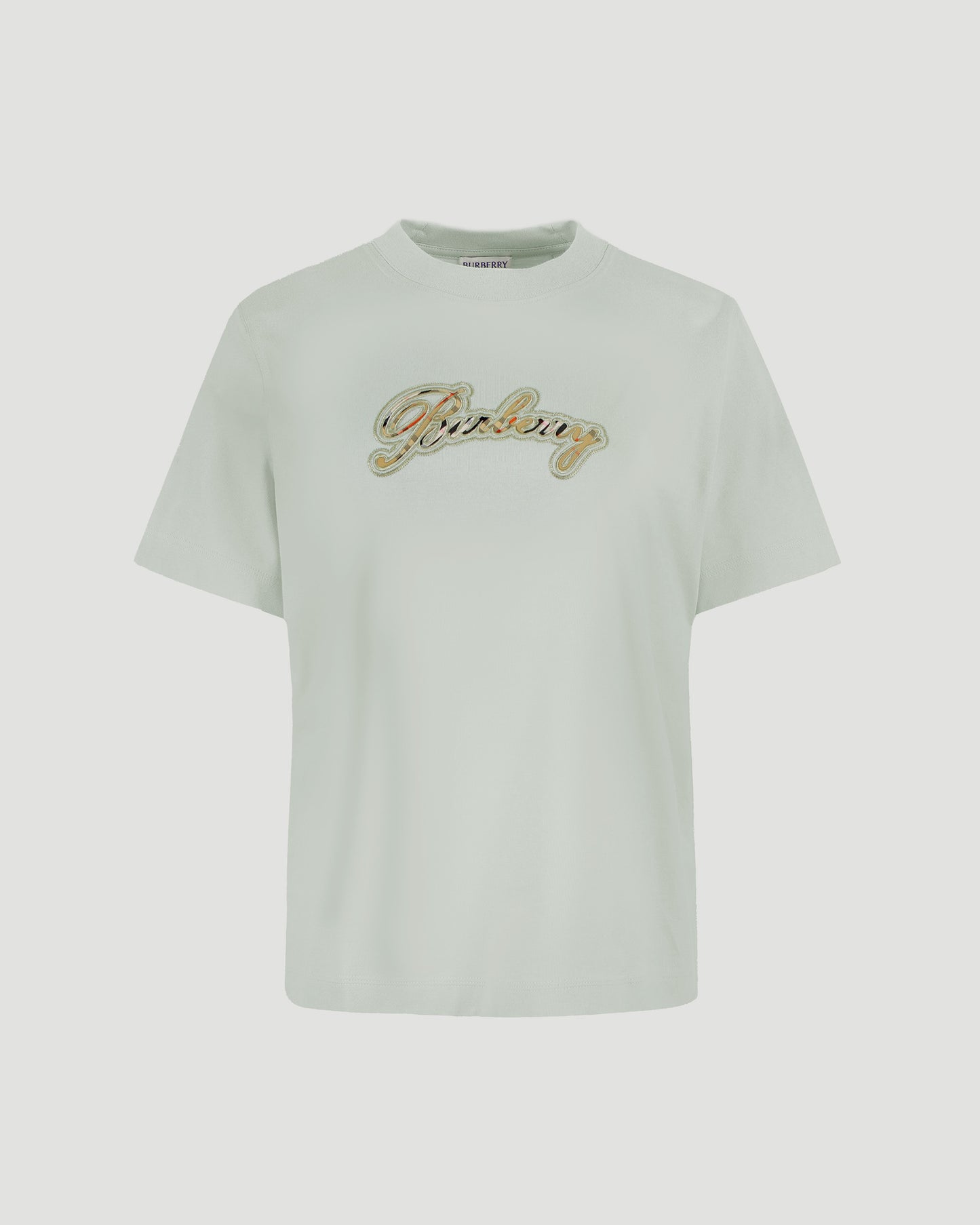 Check Cursive Logo Cotton T-Shirt