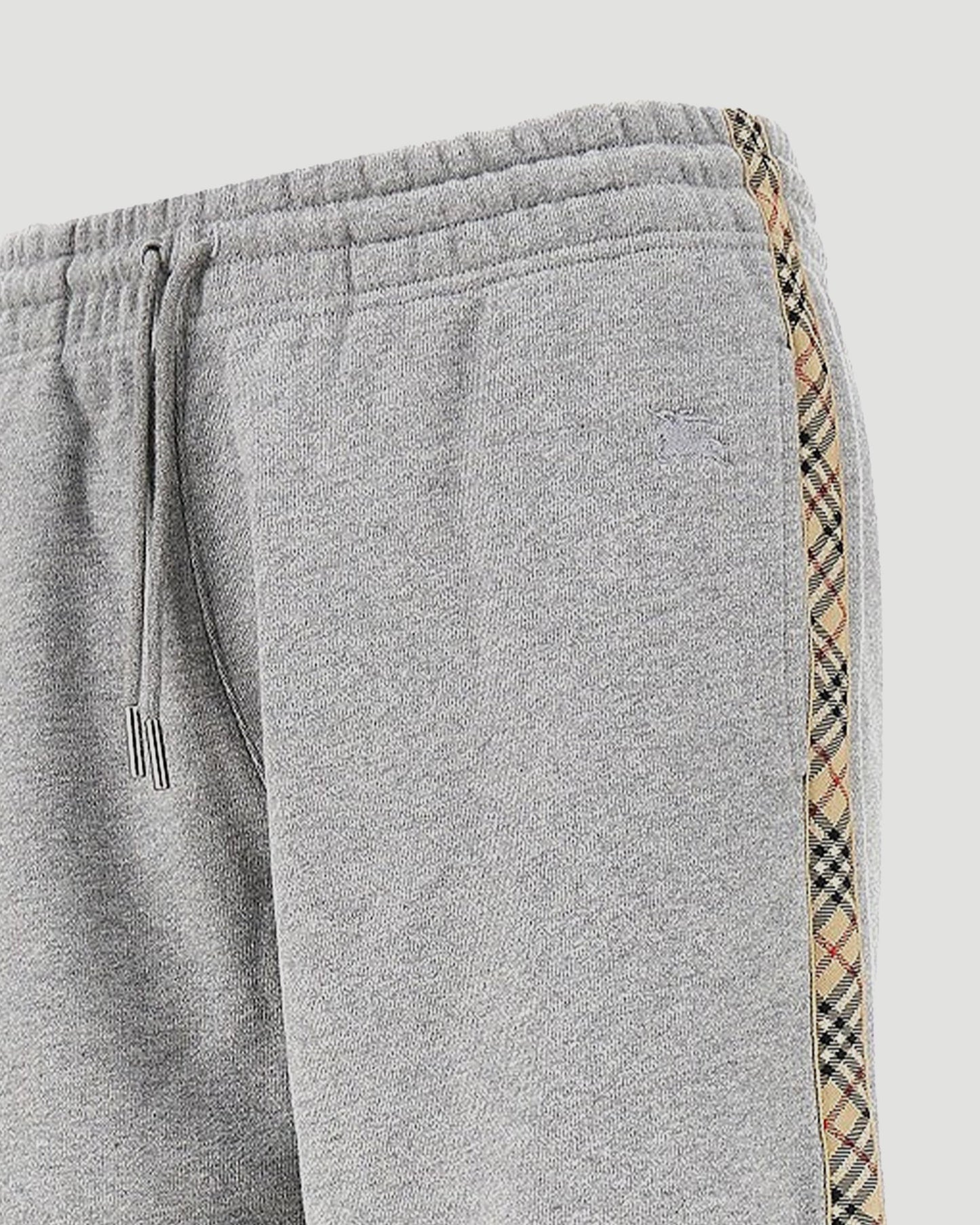 Check Trim Cotton Track Pants