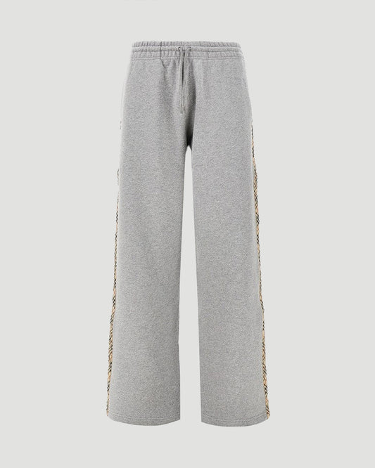 Check Trim Cotton Track Pants
