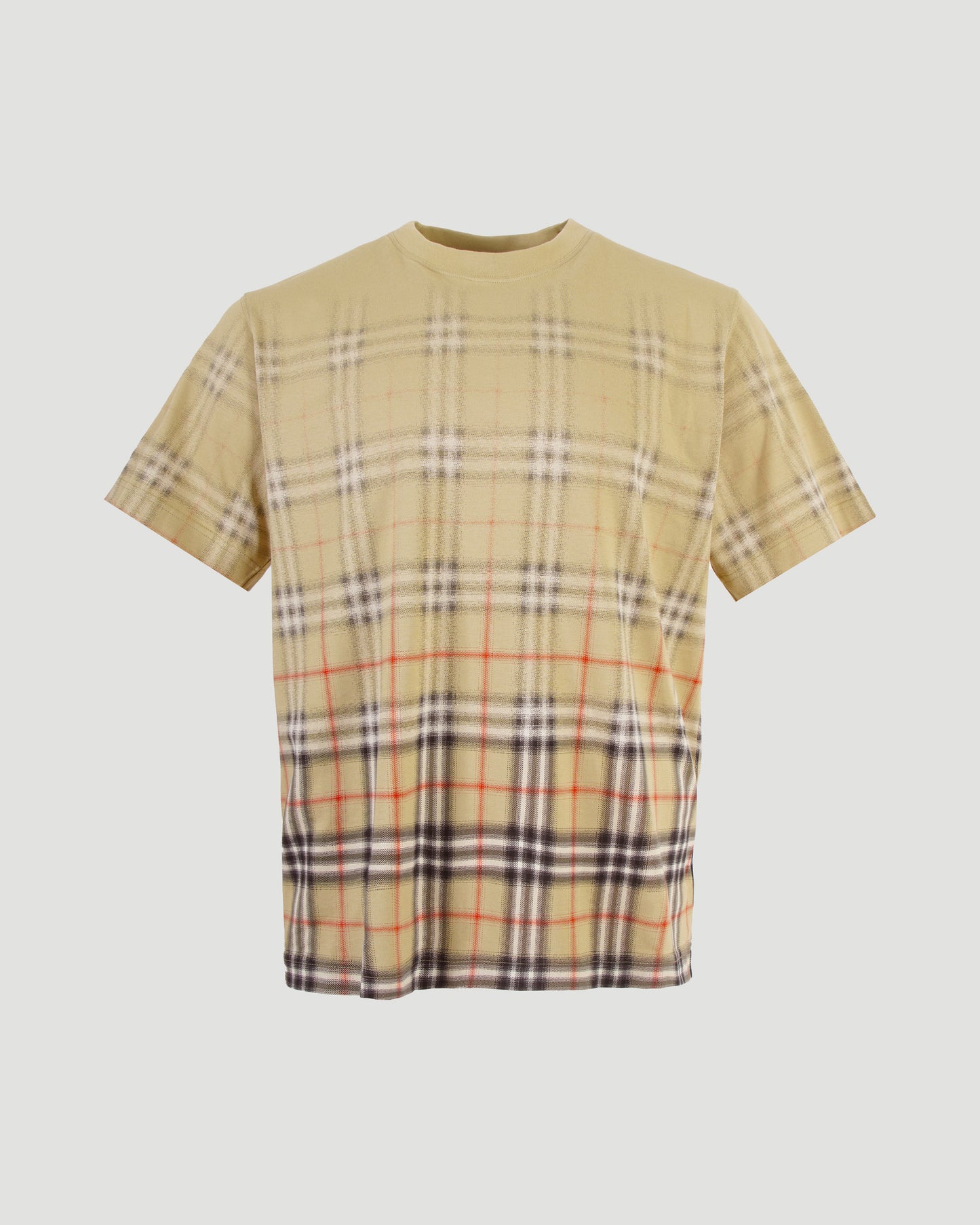 Gradient Check Cotton T-shirt
