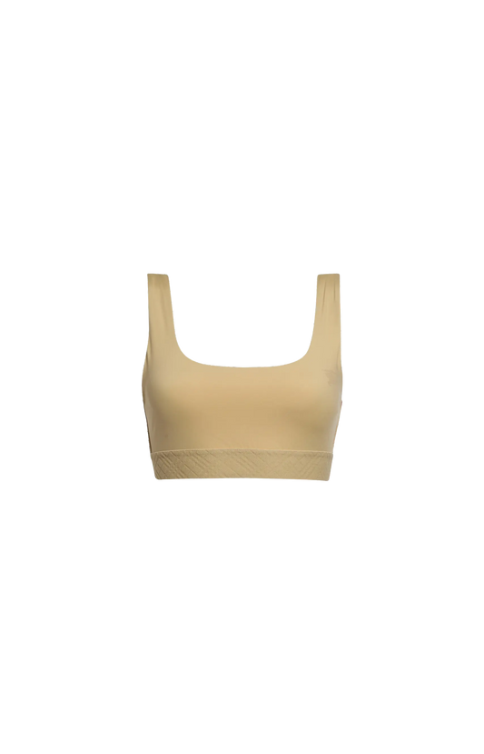Check Trim Stretch Nylon Bra Top