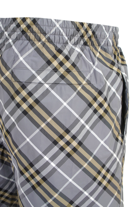 Check-Pattern Elasticated-Waist Swim Shorts