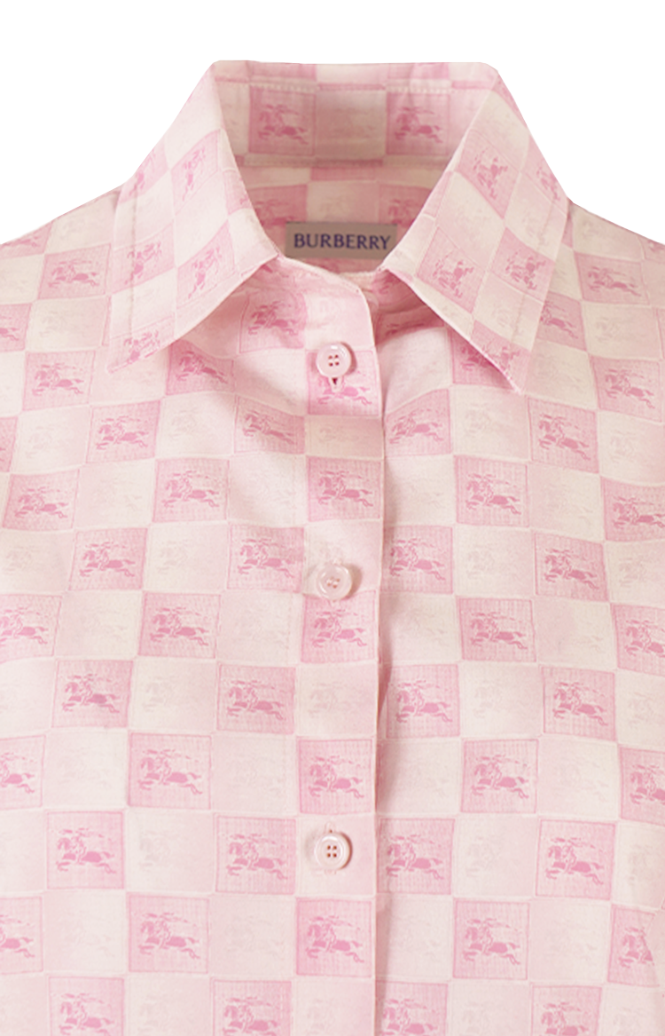 Cropped EKD Checkerboard Cotton Shirt