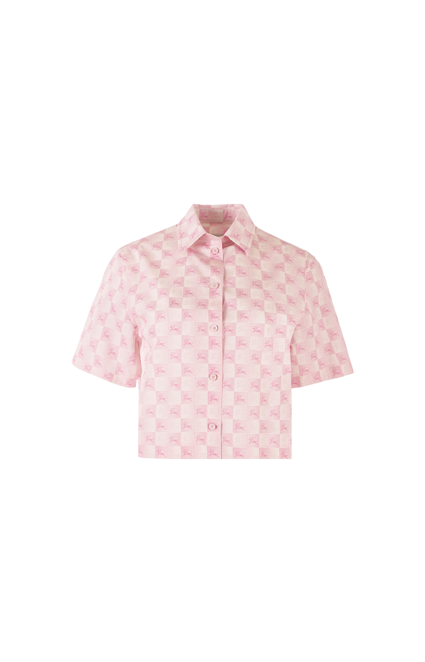 Cropped EKD Checkerboard Cotton Shirt