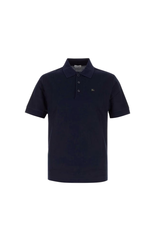 Burberry Metal Knight Cotton Polo Shirt in Navy — front view