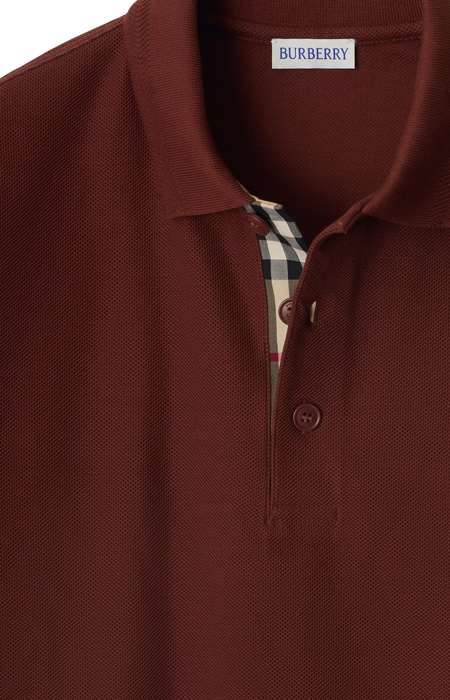 Cotton Polo Shirt in Box Red