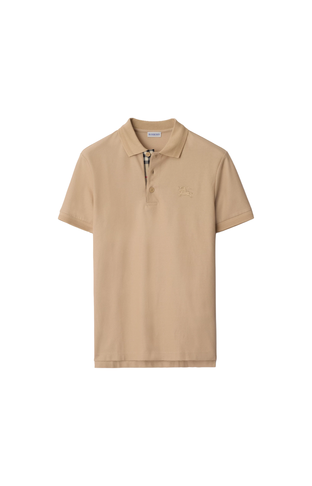 Cotton Polo Shirt in Soft Fawn Beige