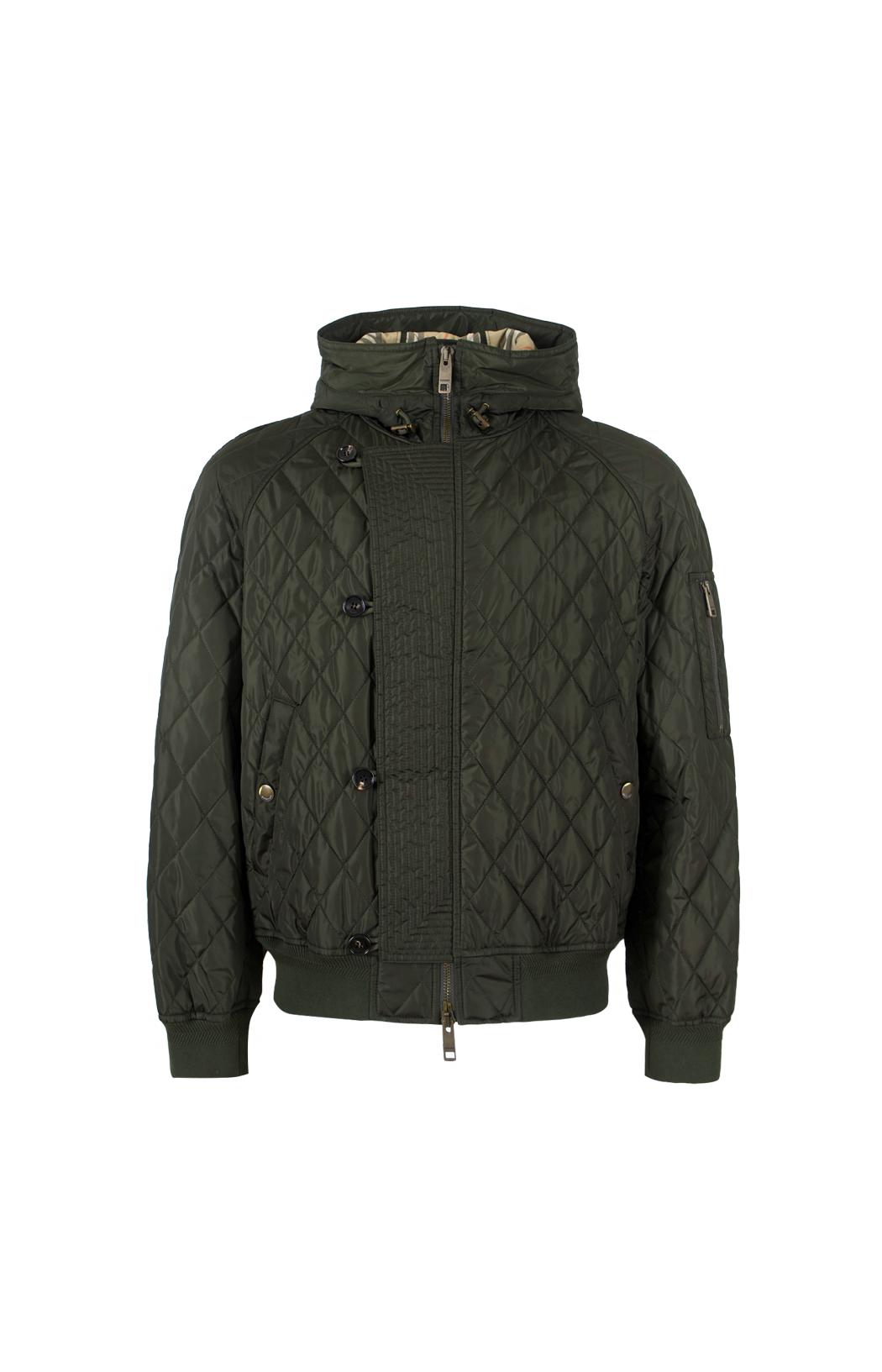 Hooded Quilted Nylon Bomber Jacket
