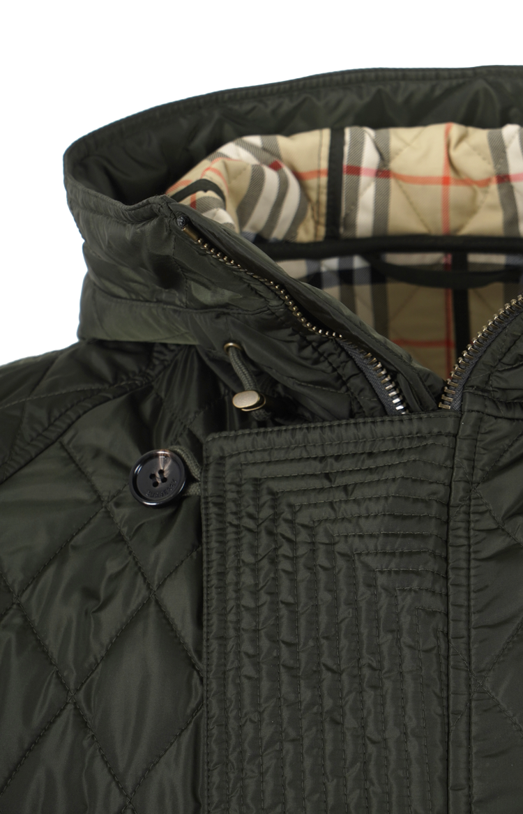 Hooded Quilted Nylon Bomber Jacket