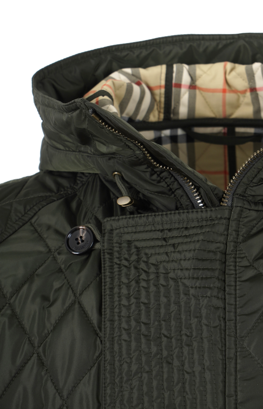 Hooded Quilted Nylon Bomber Jacket