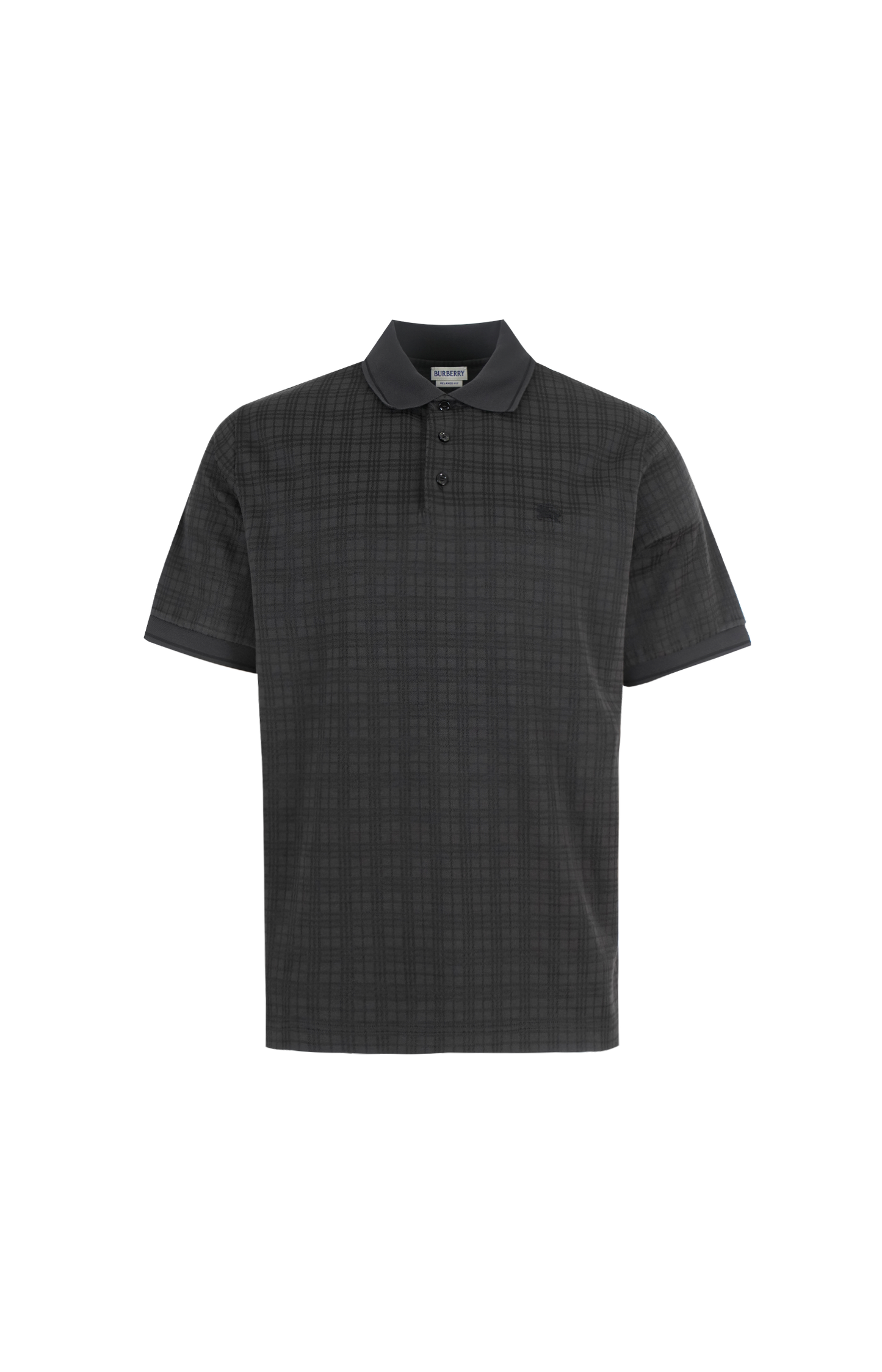 Burberry Check Cotton Blend Polo Shirt