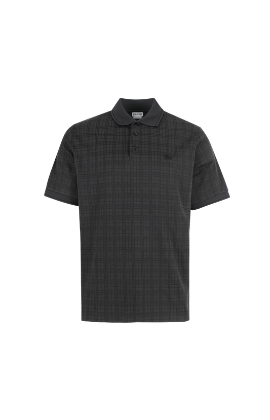 Burberry Check Cotton Blend Polo Shirt