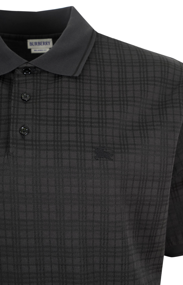 Burberry Check Cotton Blend Polo Shirt