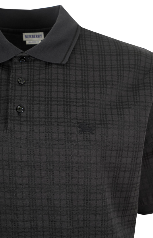 Burberry Check Cotton Blend Polo Shirt
