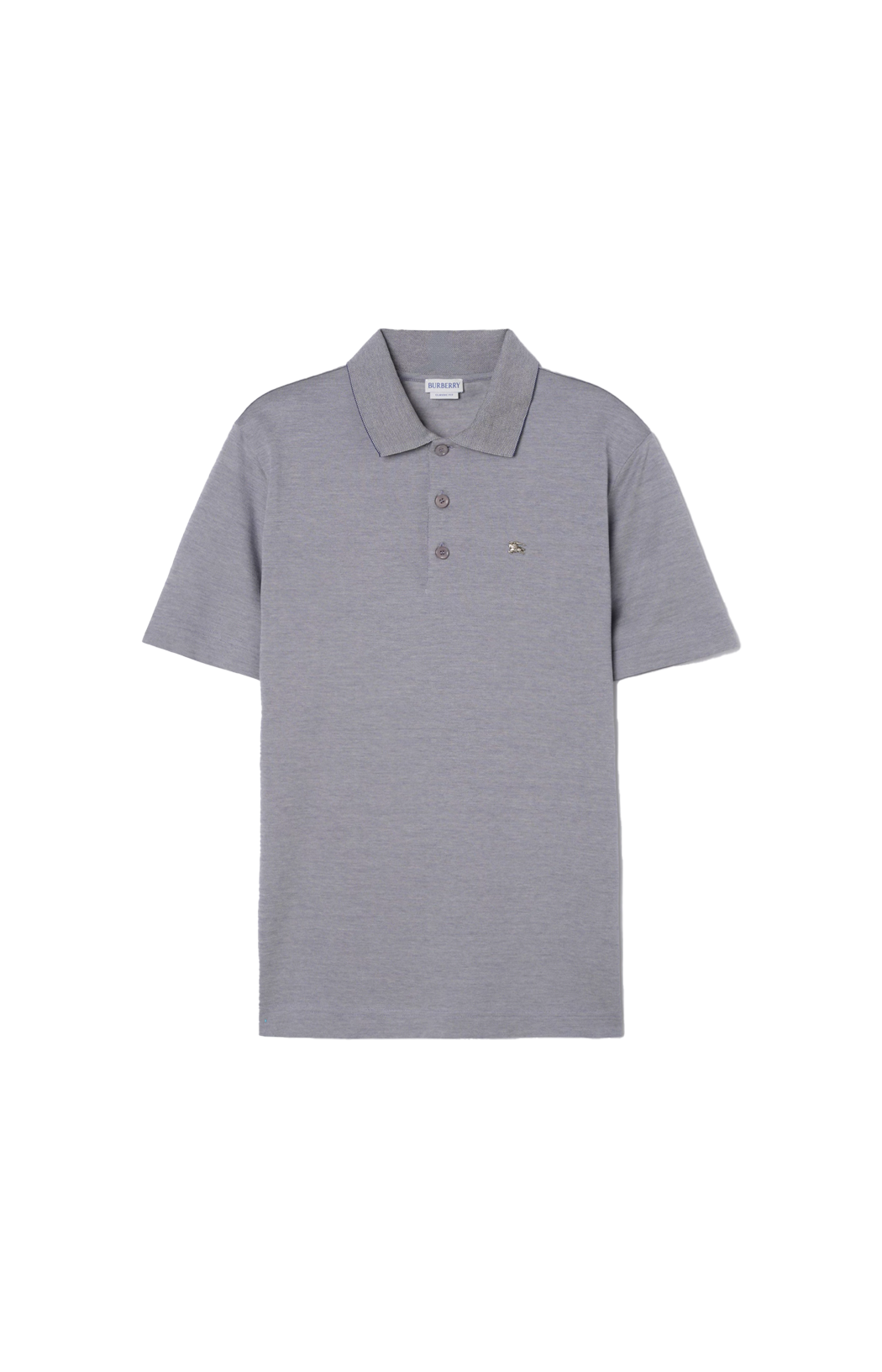 Burberry Metal Knight Cotton Polo Shirt in Grey — front view