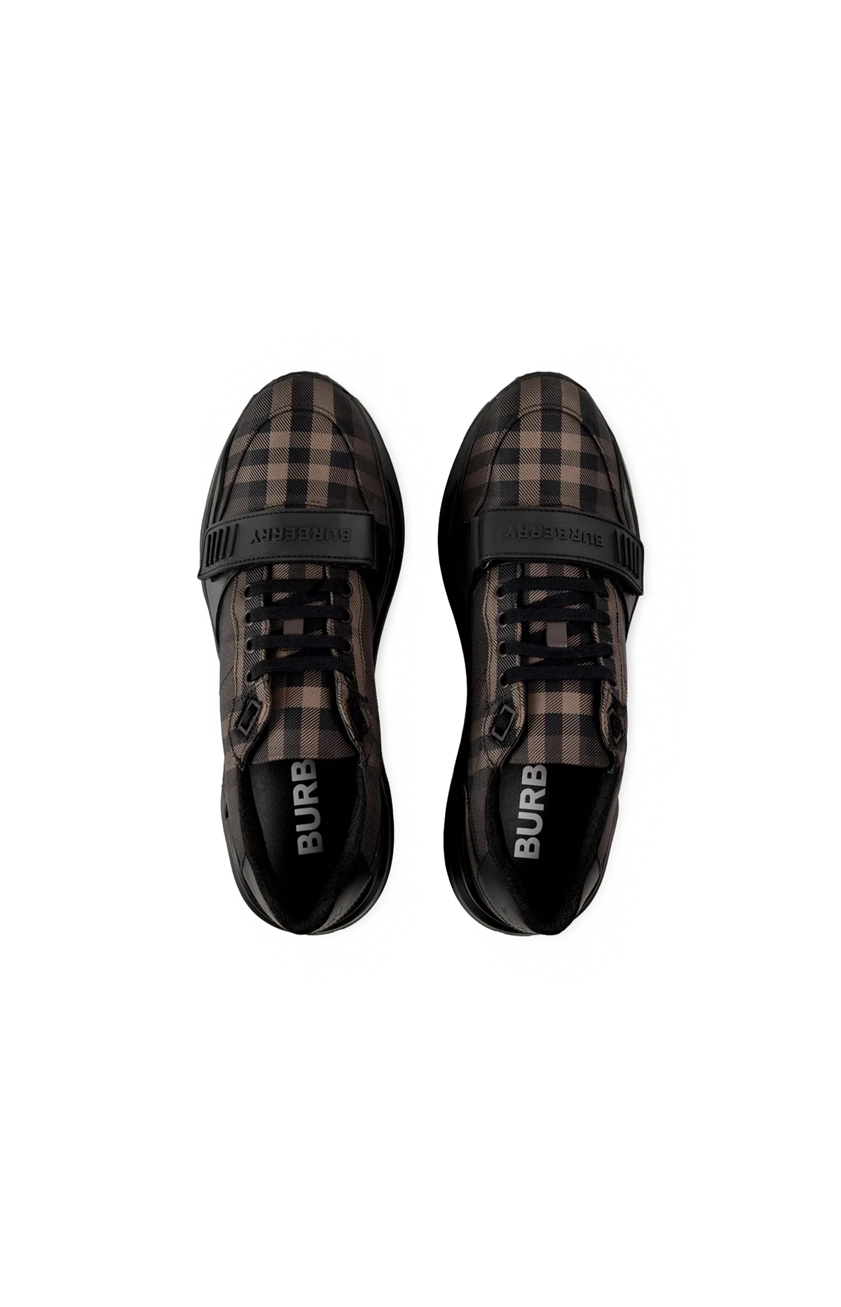 Burberry Regis Check Cotton Trainers in Brown — product photo 2