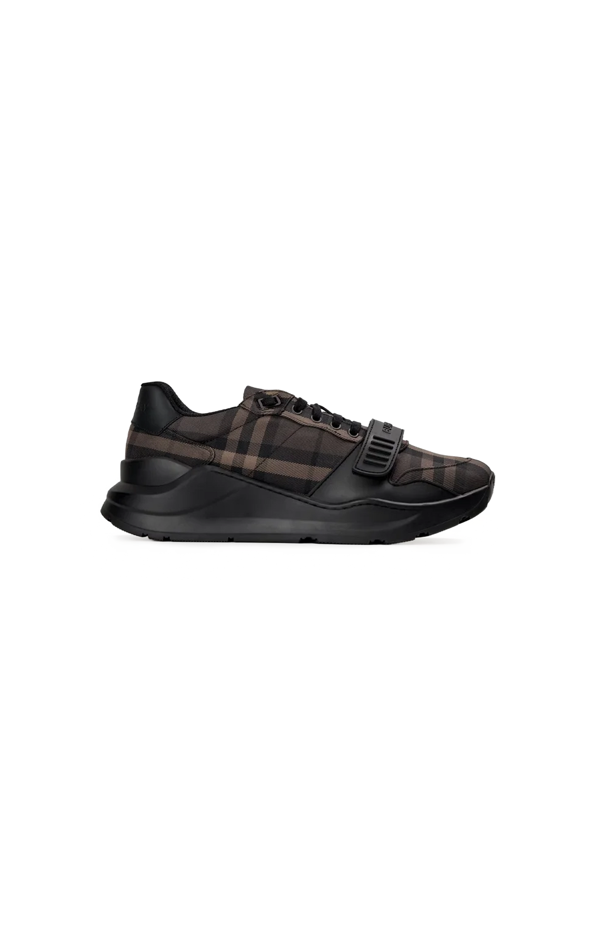 Burberry Regis Check Cotton Trainers in Brown — front view