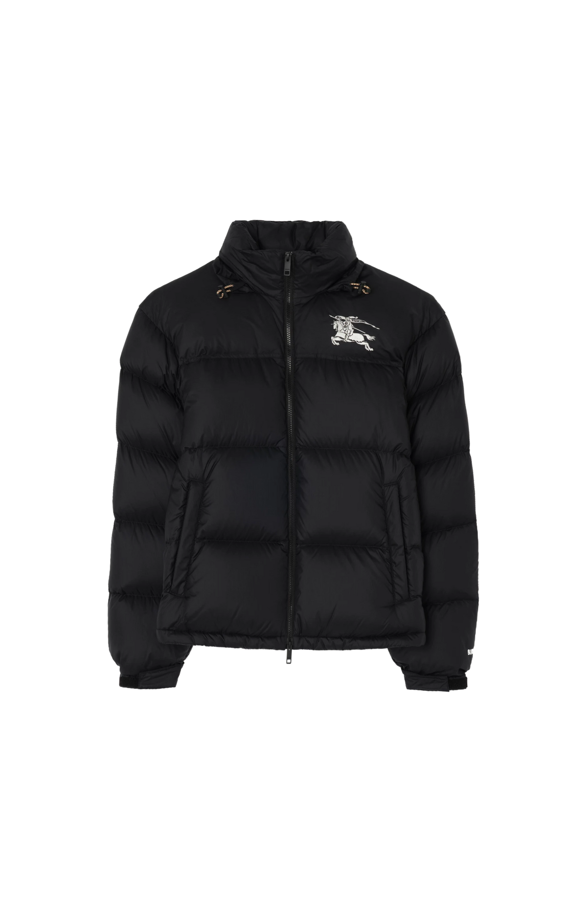 Burberry Highlands Puffer Jacket in Black — front view