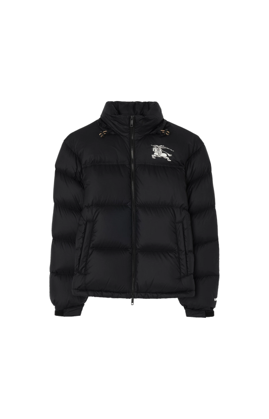 Burberry Highlands Puffer Jacket in Black — front view
