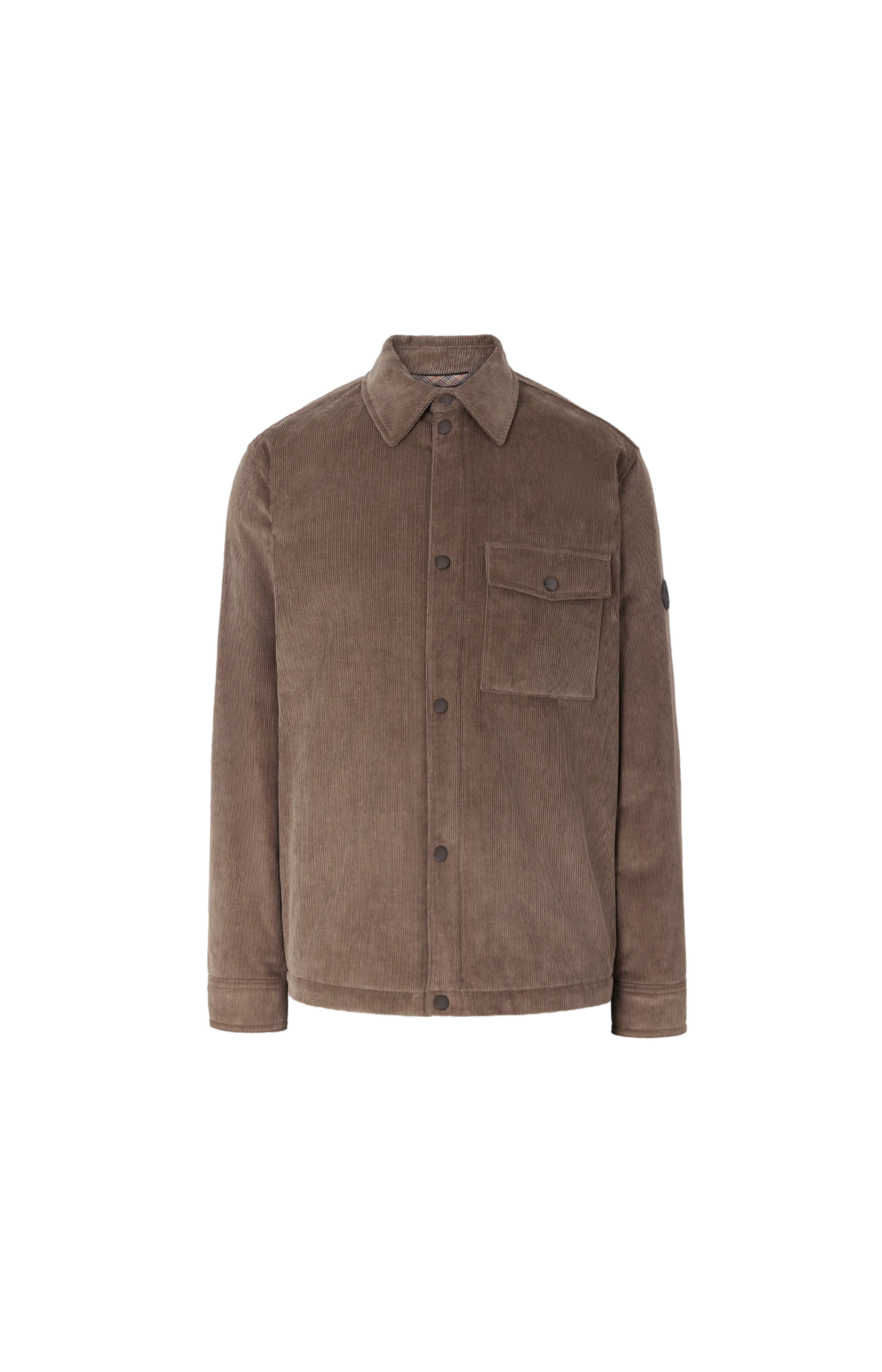 Burberry Corduroy Dalewood Overshirt in Sepia Brown — front view
