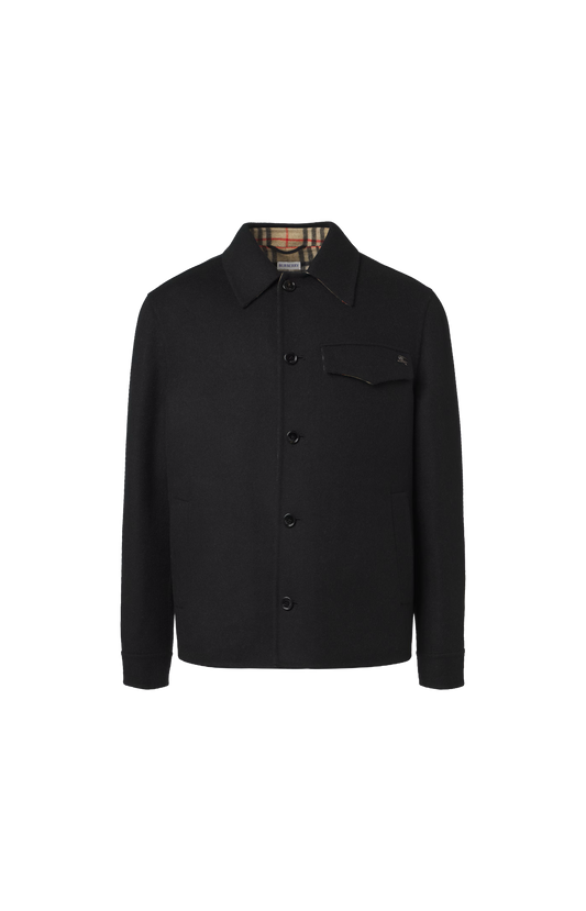 Wool Thorn Overshirt in Black