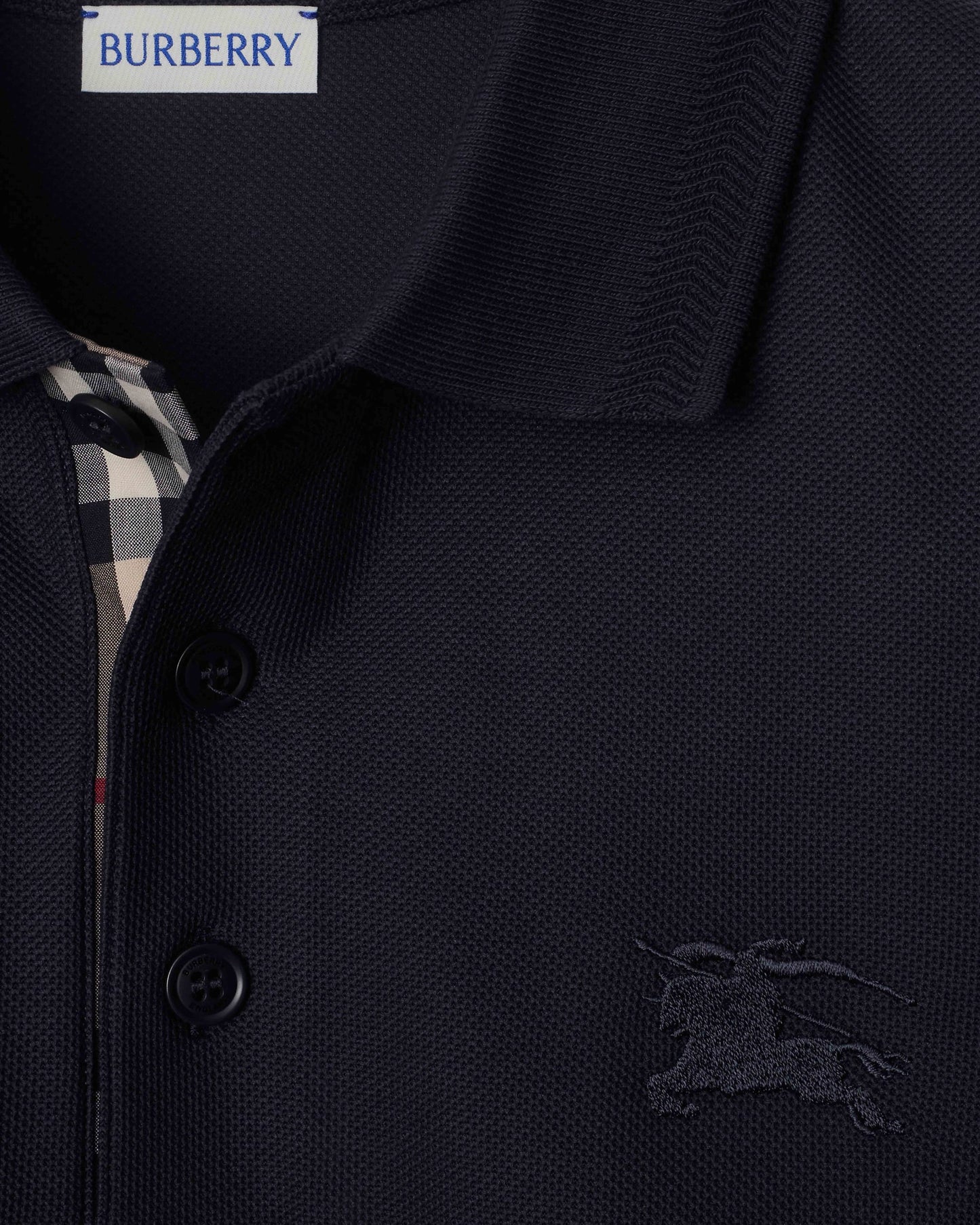 Cotton Polo Shirt in Coal Blue