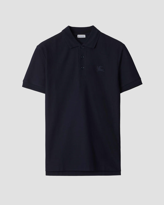 Cotton Polo Shirt in Coal Blue