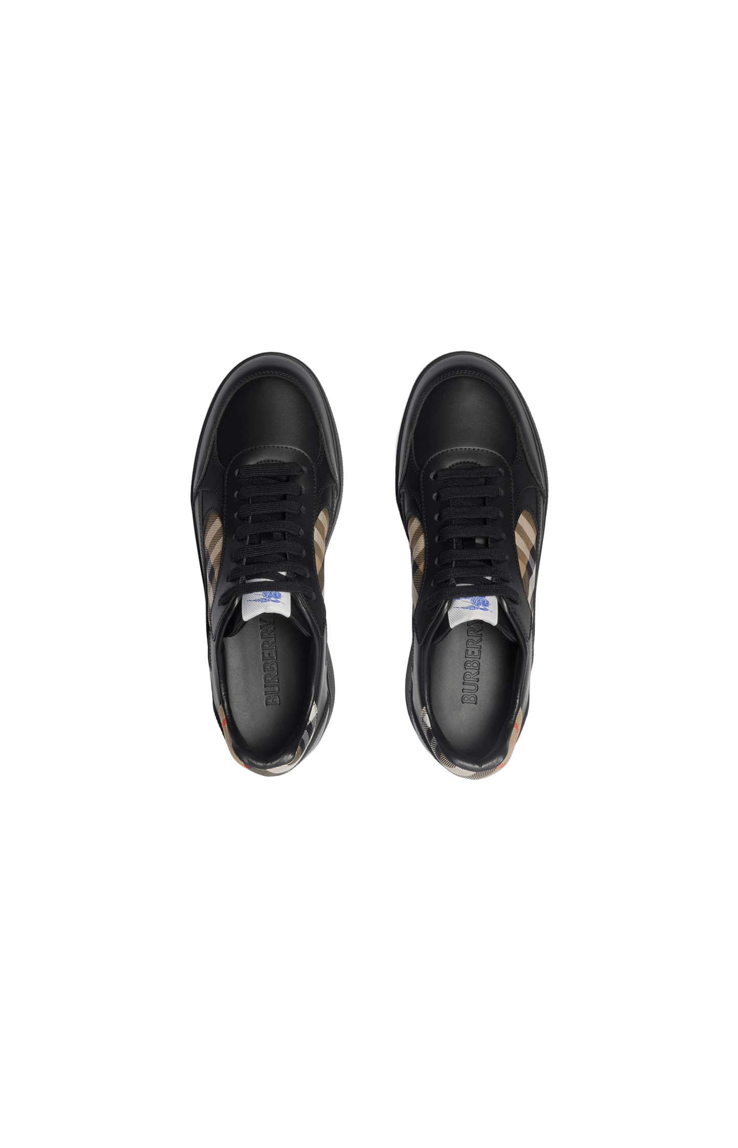 Leather and Check Terrace Sneakers