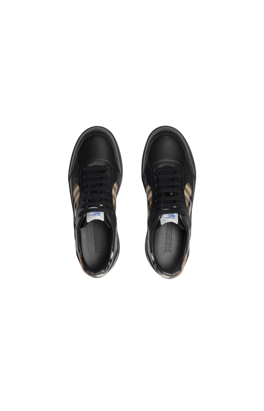 Leather and Check Terrace Sneakers