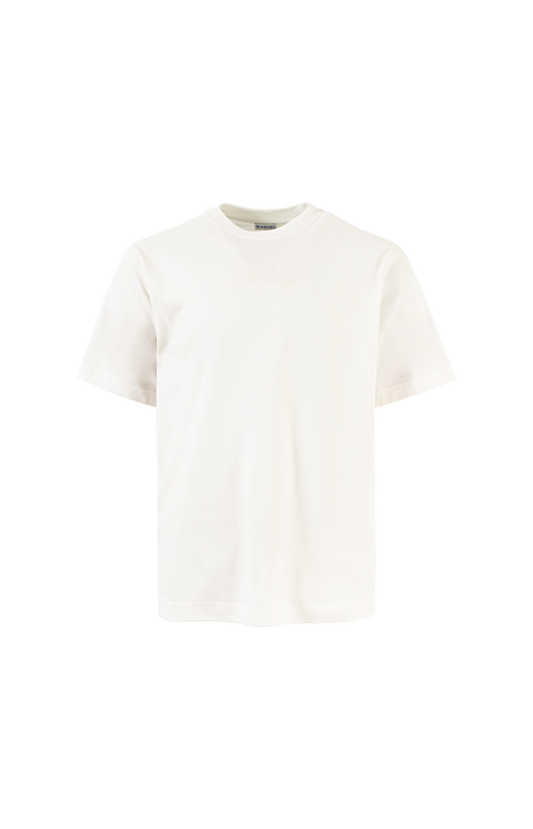 Check Cursive Logo Cotton T-shirt