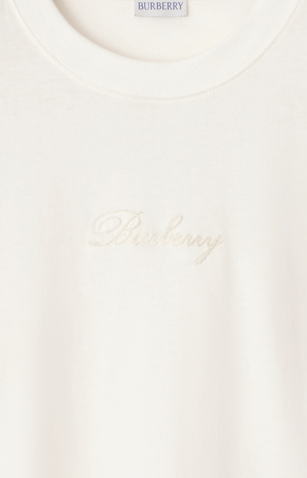 Check Cursive Logo Cotton T-shirt