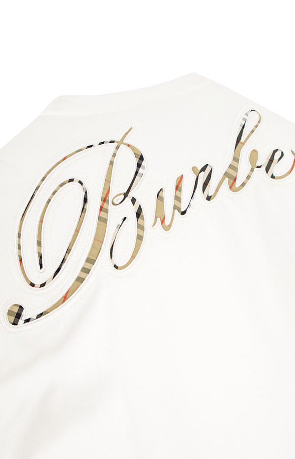 Check Cursive Logo Cotton T-shirt