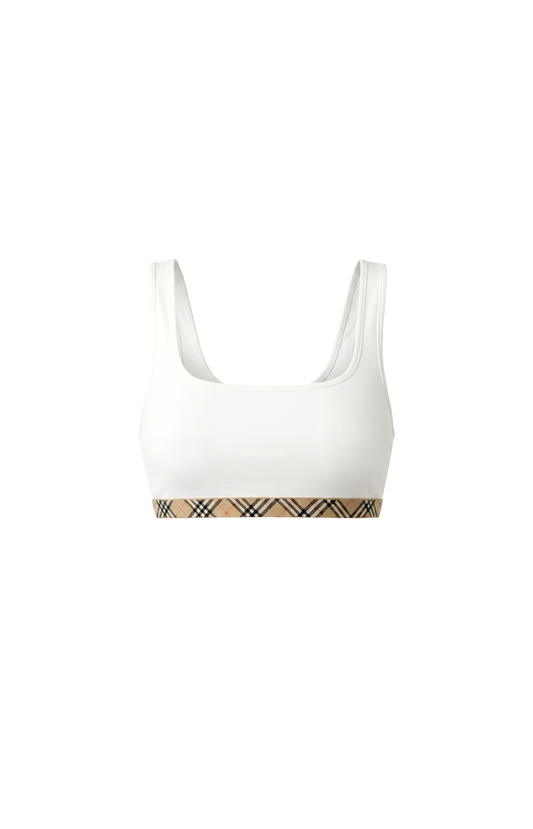 Check Trim Bikini Top