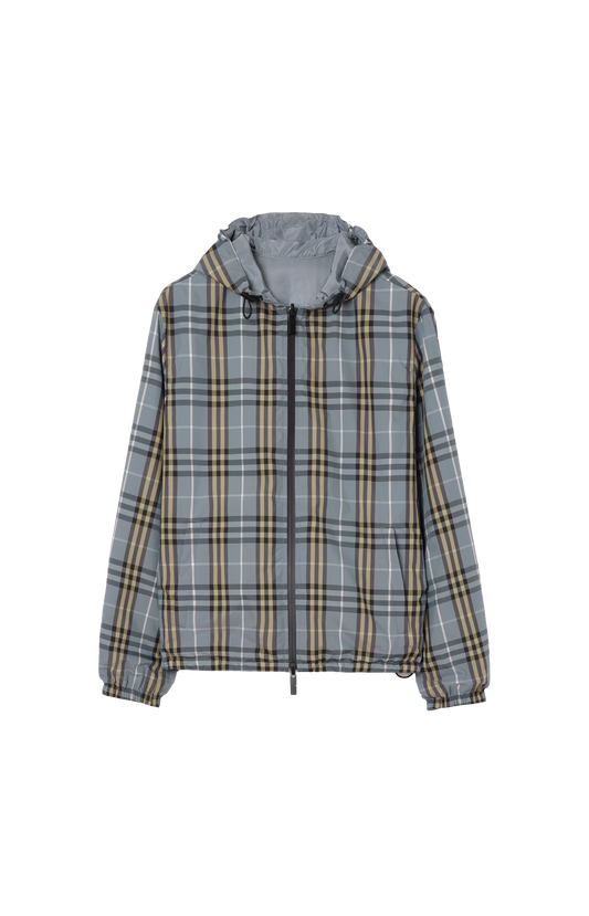 Reversible Check Hooded Jacket